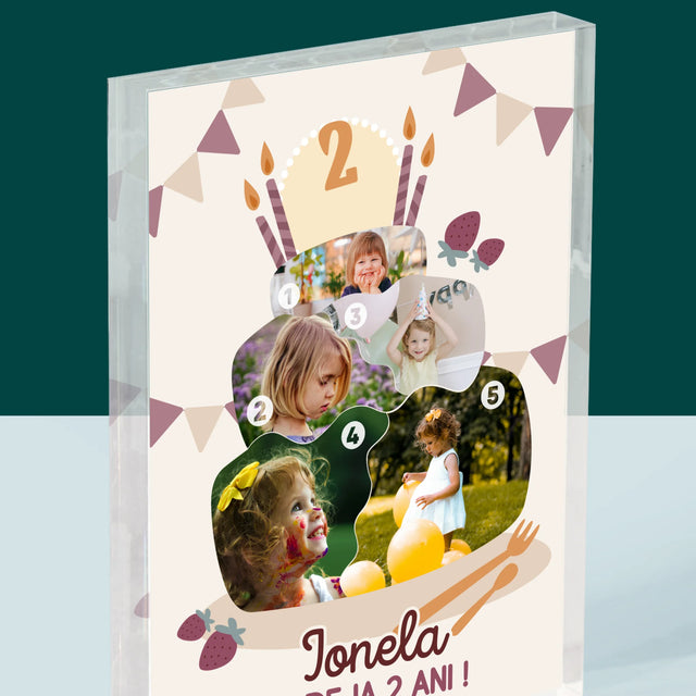 Formă Din Fotografii: Tort De Zi De Naștere - Bloc Acrilic