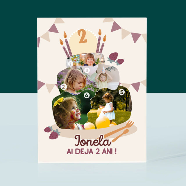 Formă Din Fotografii: Tort De Zi De Naștere - Bloc Acrilic