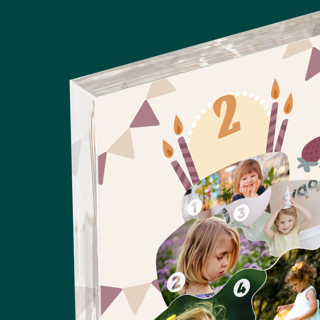 Formă Din Fotografii: Tort De Zi De Naștere - Bloc Acrilic