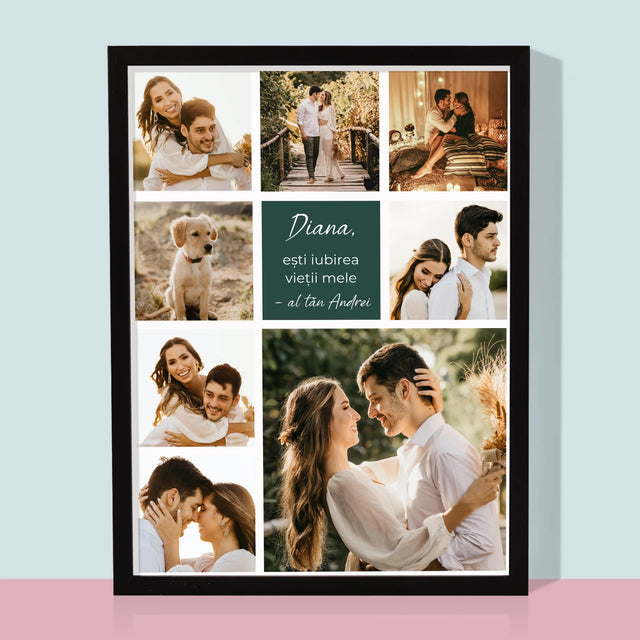 Colaj De Fotografii: Colaj De Dragoste - Imprimare Cu Ramă 30X40 (Verticală)