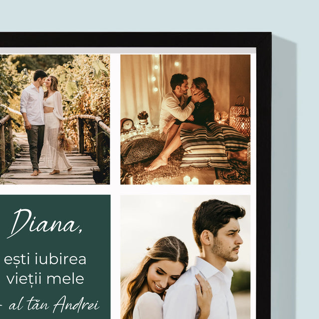 Colaj De Fotografii: Colaj De Dragoste - Imprimare Cu Ramă 30X40 (Verticală)