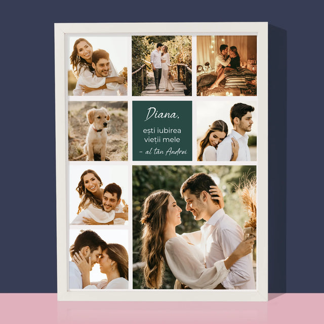 Colaj De Fotografii: Colaj De Dragoste - Imprimare Cu Ramă 30X40 (Verticală)