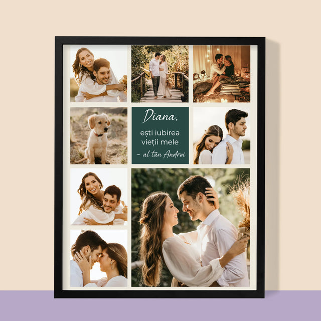 Colaj De Fotografii: Colaj De Dragoste - Imprimare Cu Ramă 30X40 (Verticală)