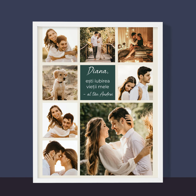 Colaj De Fotografii: Colaj De Dragoste - Imprimare Cu Ramă 30X40 (Verticală)