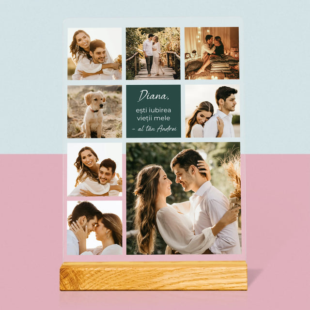 Colaj De Fotografii: Colaj De Dragoste - Imprimare Pe Sticlă Acrilică (Verticală)
