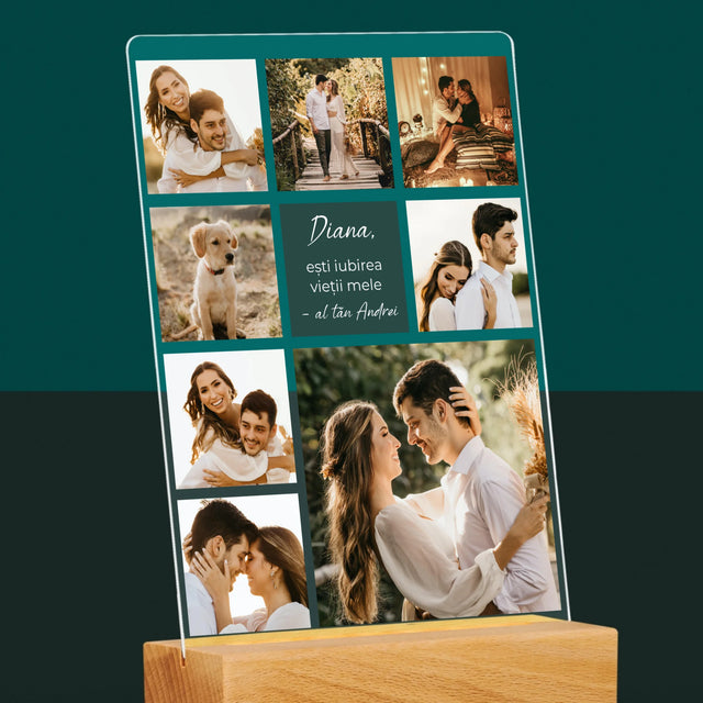 Colaj De Fotografii: Colaj De Dragoste - Imprimare Pe Sticlă Acrilică (Verticală)