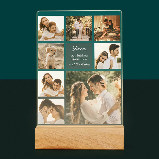 Colaj De Fotografii: Colaj De Dragoste - Imprimare Pe Sticlă Acrilică (Verticală)