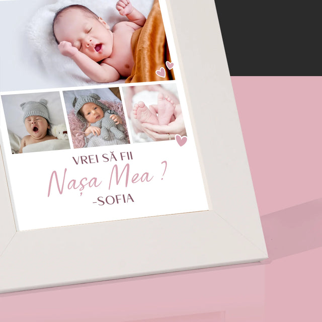 Colaj De Fotografii: Vrei Să Fii Nașa Mea - Ramă Pentru Fotografii (Horizontală)