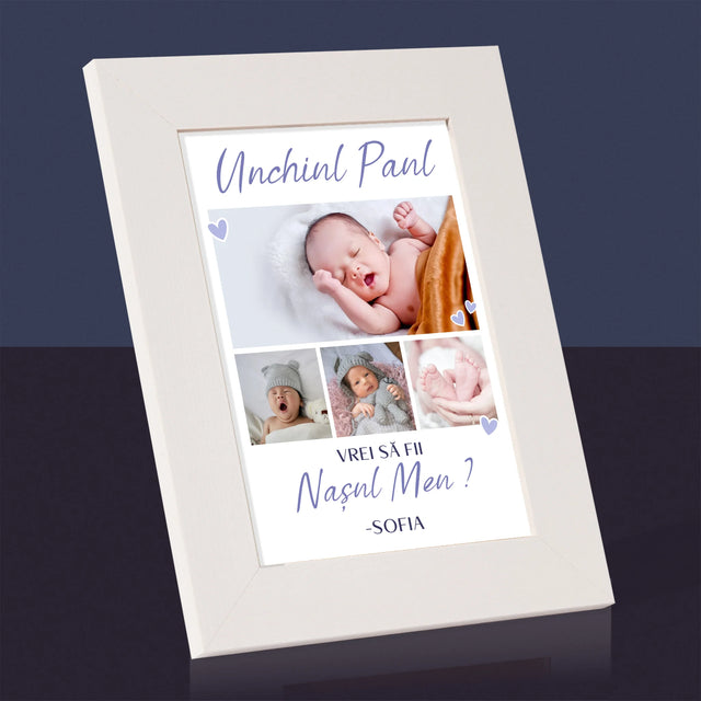Colaj De Fotografii: Vrei Să Fii Nașul Meu - Ramă Pentru Fotografii (Horizontală)