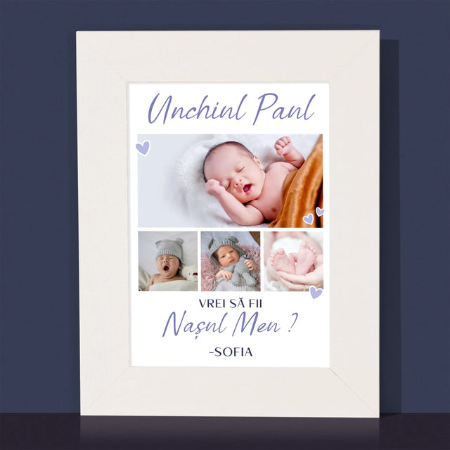 Colaj De Fotografii: Vrei Să Fii Nașul Meu - Ramă Pentru Fotografii (Horizontală)