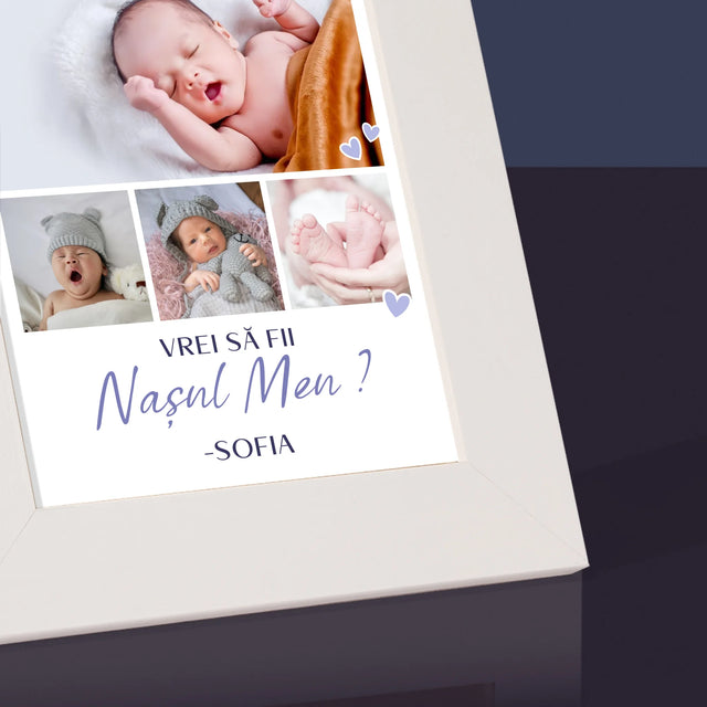 Colaj De Fotografii: Vrei Să Fii Nașul Meu - Ramă Pentru Fotografii (Horizontală)