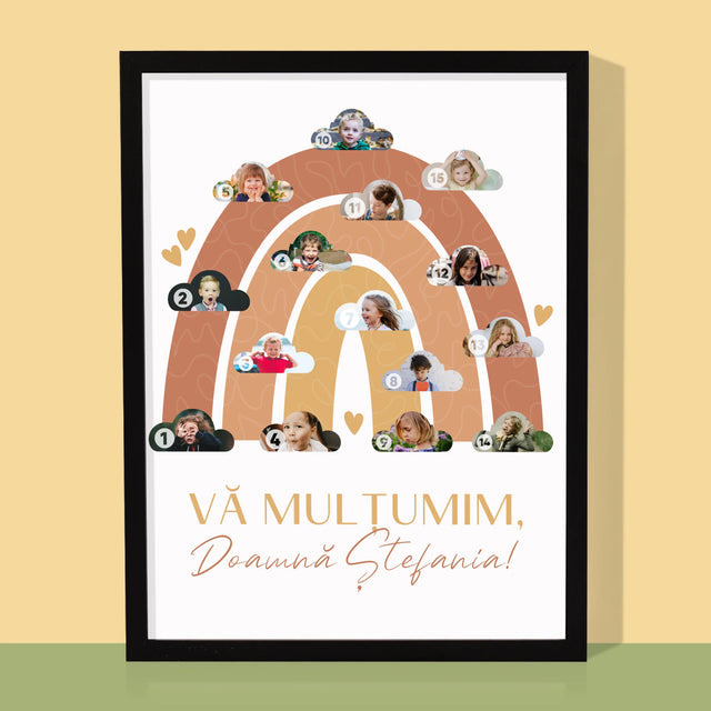 Colaj De Fotografii: Pentru Profesor Curcubeu - Imprimare Cu Ramă 30X40 (Verticală)