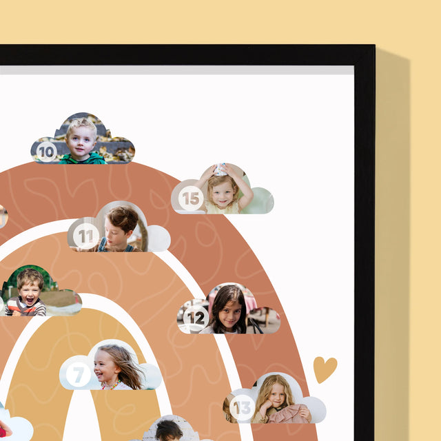 Colaj De Fotografii: Pentru Profesor Curcubeu - Imprimare Cu Ramă 30X40 (Verticală)