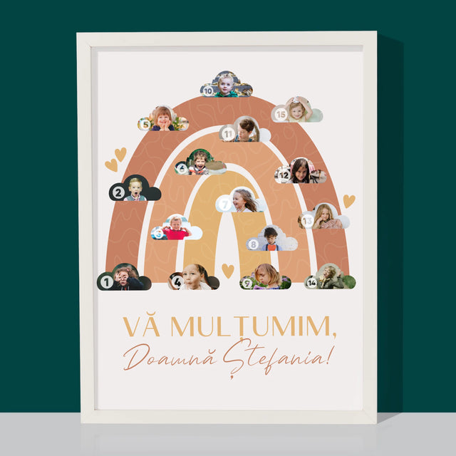 Colaj De Fotografii: Pentru Profesor Curcubeu - Imprimare Cu Ramă 30X40 (Verticală)