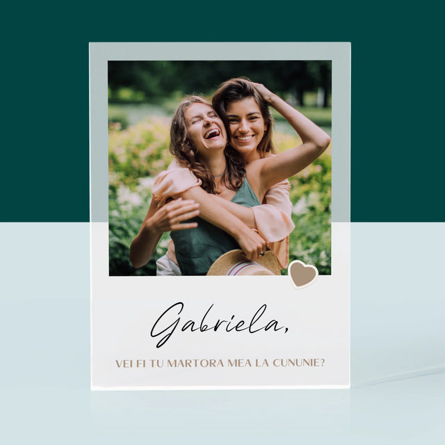 Fotografie Si Semnătură: Fii Martora Mea La Cununie - Bloc Acrilic