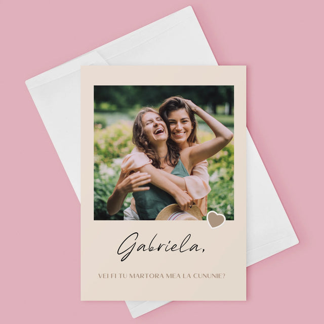 Fotografie Si Semnătură: Fii Martora Mea La Cununie - Card Cu Felicitări