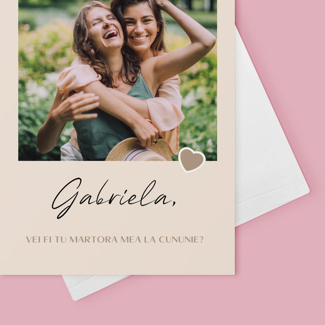 Fotografie Si Semnătură: Fii Martora Mea La Cununie - Card Cu Felicitări