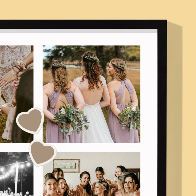 Colaj De Fotografii: Mulțumesc Colaj De Fotografii Pentru Martoră La Cununie - Imprimare Cu Ramă 30X40 (Verticală)