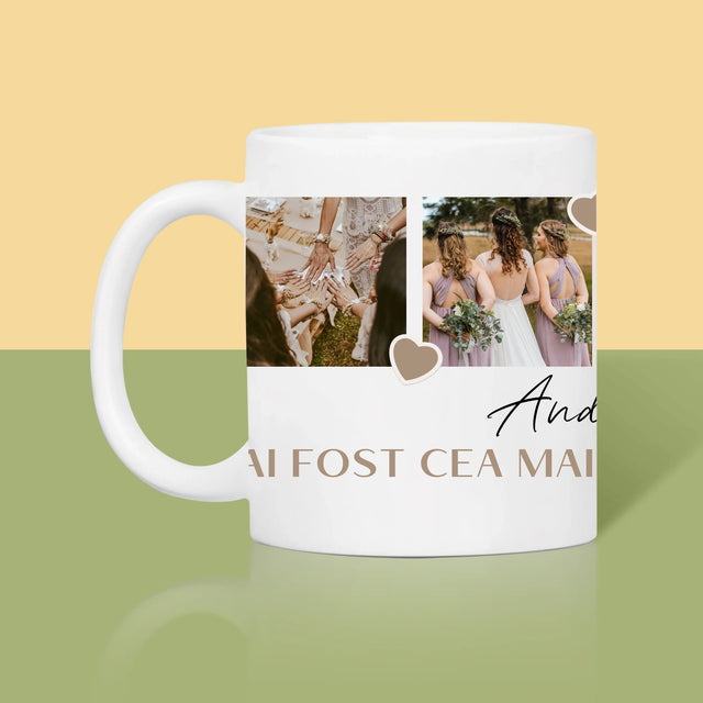 Colaj De Fotografii: Mulțumesc Colaj De Fotografii Pentru Martoră La Cununie - Cană