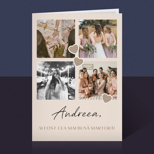 Colaj De Fotografii: Mulțumesc Colaj De Fotografii Pentru Martoră La Cununie - Card Cu Felicitări