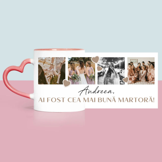 Colaj De Fotografii: Mulțumesc Colaj De Fotografii Pentru Martoră La Cununie - Cană