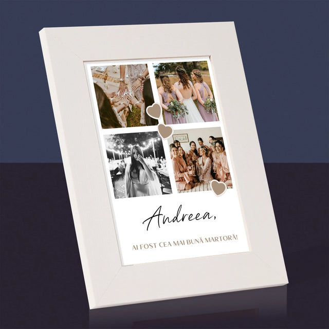 Colaj De Fotografii: Mulțumesc Colaj De Fotografii Pentru Martoră La Cununie - Ramă Pentru Fotografii (Horizontală)