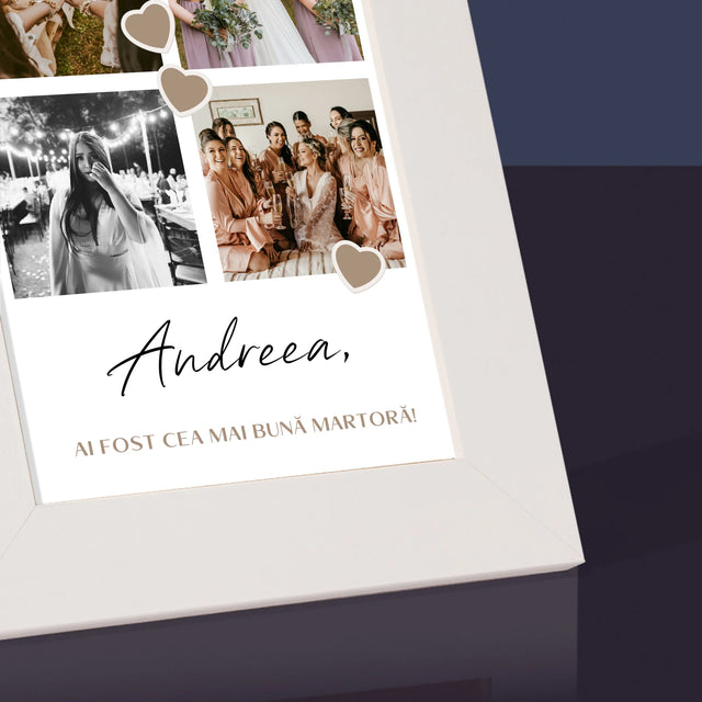 Colaj De Fotografii: Mulțumesc Colaj De Fotografii Pentru Martoră La Cununie - Ramă Pentru Fotografii (Horizontală)