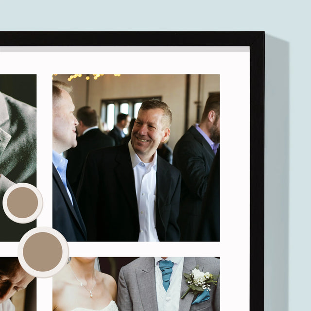 Colaj De Fotografii: Mulțumesc Colaj De Fotografii Pentru Martor La Cununie - Imprimare Cu Ramă 30X40 (Verticală)