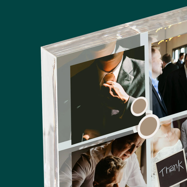 Colaj De Fotografii: Mulțumesc Colaj De Fotografii Pentru Martor La Cununie - Bloc Acrilic