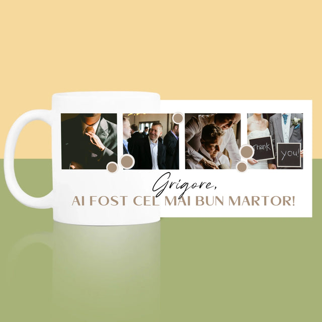 Colaj De Fotografii: Mulțumesc Colaj De Fotografii Pentru Martor La Cununie - Cană