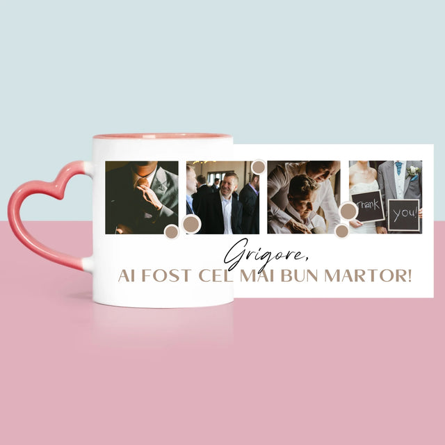 Colaj De Fotografii: Mulțumesc Colaj De Fotografii Pentru Martor La Cununie - Cană