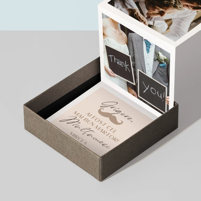 Colaj De Fotografii: Mulțumesc Colaj De Fotografii Pentru Martor La Cununie - Set De Fotografii Pliante