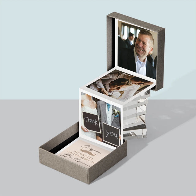 Colaj De Fotografii: Mulțumesc Colaj De Fotografii Pentru Martor La Cununie - Set De Fotografii Pliante