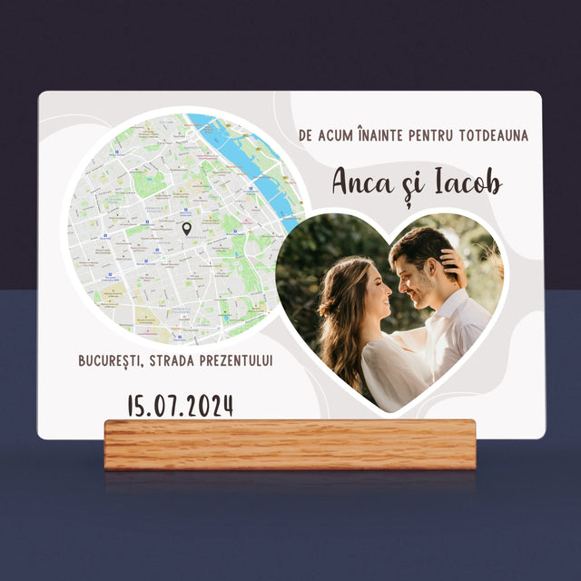 Harta Oraș: De Acum Înainte Pentru Totdeauna - Imprimare Pe Sticlă Acrilică (Horizontală)