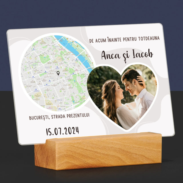 Harta Oraș: De Acum Înainte Pentru Totdeauna - Imprimare Pe Sticlă Acrilică (Horizontală)