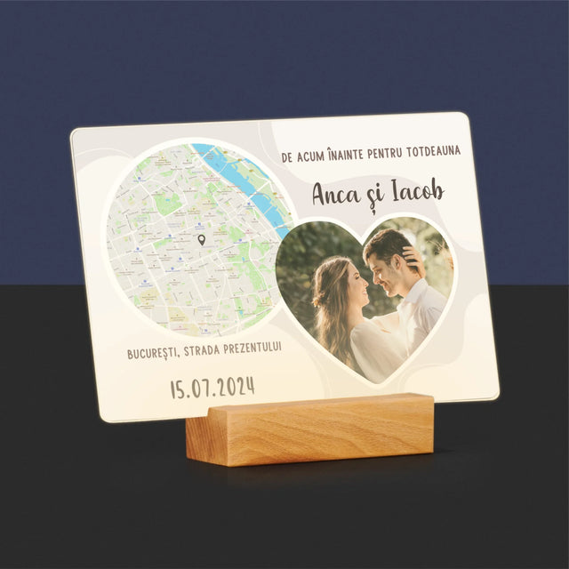 Harta Oraș: De Acum Înainte Pentru Totdeauna - Imprimare Pe Sticlă Acrilică (Horizontală)