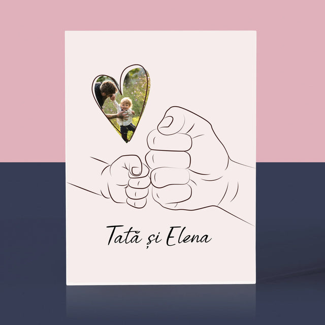 Fotografie Si Semnătură: Tata Copilul Mânuța - Bloc Acrilic