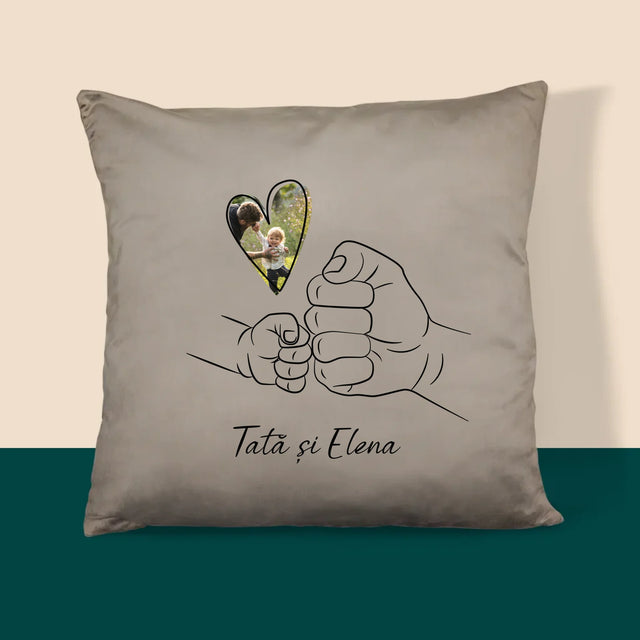 Fotografie Si Semnătură: Tata Copilul Mânuța - Pernă (Cu Fotografie)