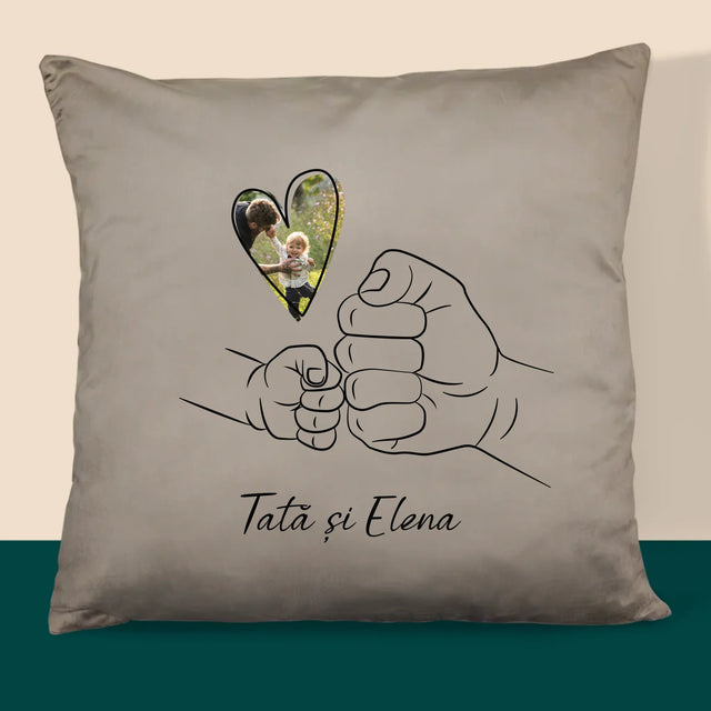 Fotografie Si Semnătură: Tata Copilul Mânuța - Pernă (Cu Fotografie)