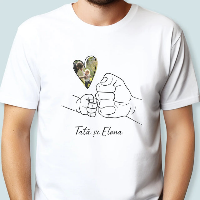 Fotografie Si Semnătură: Tata Copilul Mânuța - Tricou Pentru Bărbați