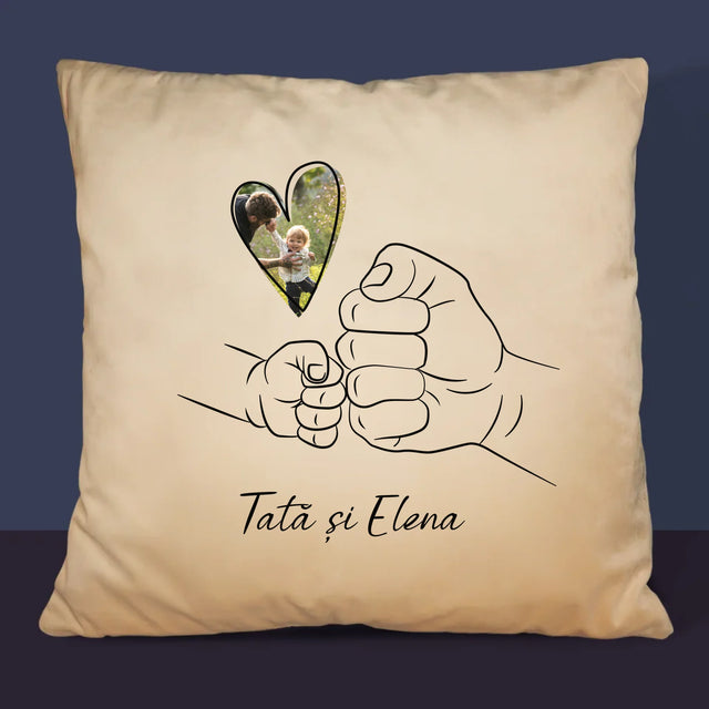 Fotografie Si Semnătură: Tata Copilul Mânuța - Pernă (Cu Fotografie)