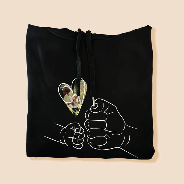 Fotografie Si Semnătură: Tata Copilul Mânuța - Hanorac Cu Glugă Pentru Bărbați