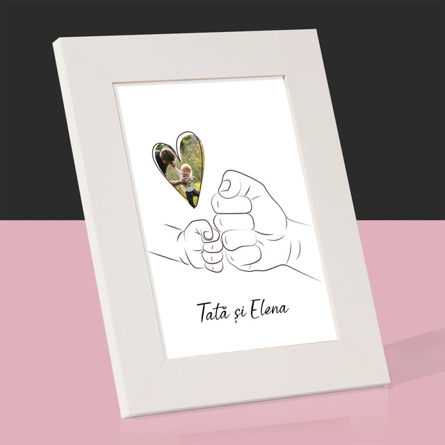 Fotografie Si Semnătură: Tata Copilul Mânuța - Ramă Pentru Fotografii (Horizontală)