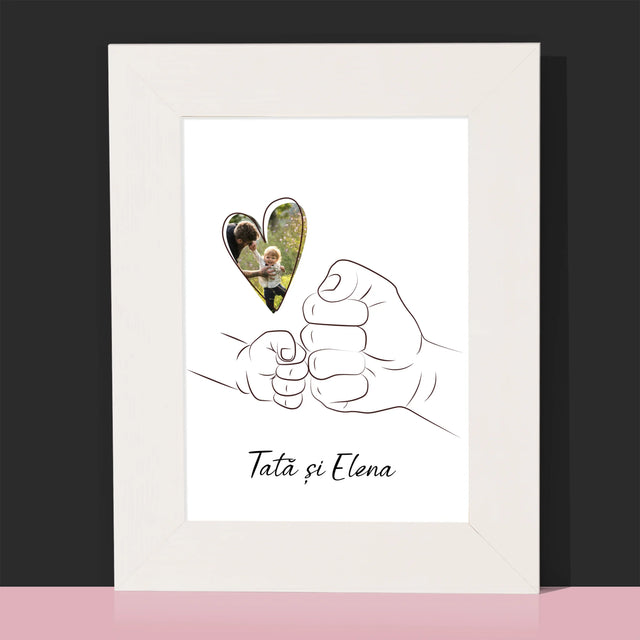 Fotografie Si Semnătură: Tata Copilul Mânuța - Ramă Pentru Fotografii (Horizontală)