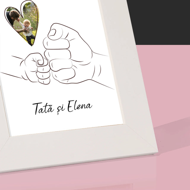 Fotografie Si Semnătură: Tata Copilul Mânuța - Ramă Pentru Fotografii (Horizontală)