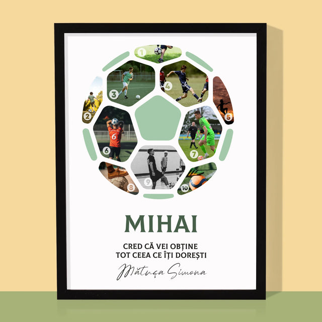 Colaj De Fotografii: Fotbal Colaj Din Fotografii - Imprimare Cu Ramă 30X40 (Verticală)