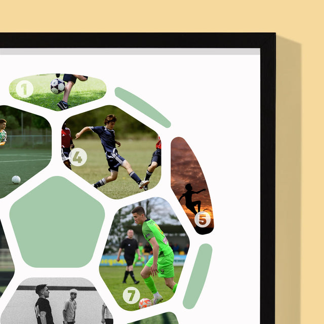 Colaj De Fotografii: Fotbal Colaj Din Fotografii - Imprimare Cu Ramă 30X40 (Verticală)