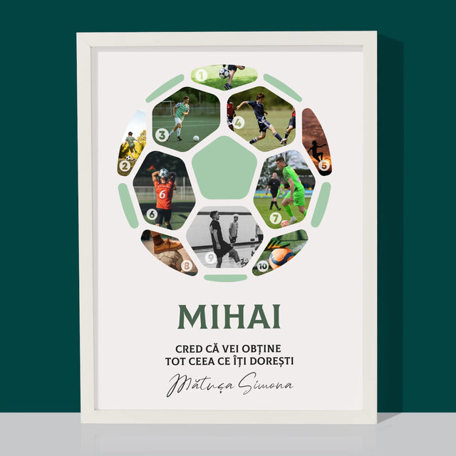 Colaj De Fotografii: Fotbal Colaj Din Fotografii - Imprimare Cu Ramă 30X40 (Verticală)