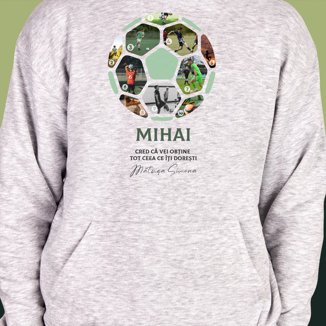 Colaj De Fotografii: Fotbal Colaj Din Fotografii - Hanorac Cu Glugă Pentru Bărbați