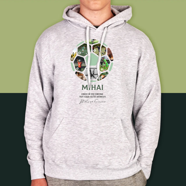 Colaj De Fotografii: Fotbal Colaj Din Fotografii - Hanorac Cu Glugă Pentru Bărbați